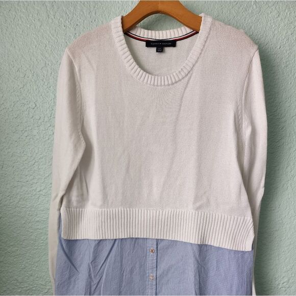 Tommy hilfiger long sleeve overlay Crop sweater - Picture 2 of 10